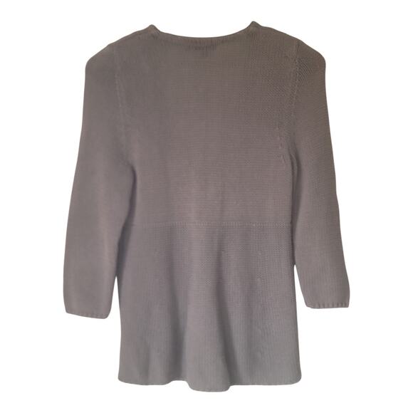 Boden Sweater Cardigan V-Neck 1 Button‎ 3/4 Sleeve Knitted Gray Women's US 14 - Picture 4 of 8